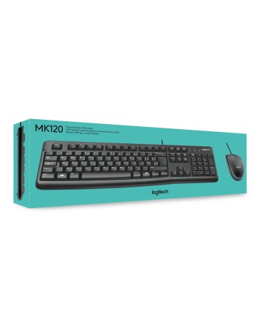 Logitech MK120 Keyboard US + Logitech Optical Mouse USB Qwerty