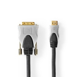 HDMI- DVI-Kabel HDMI™-Connector - DVI-D 24+1-Pins Male 1,50 m Zwart