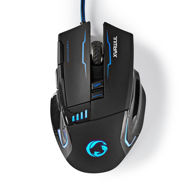 Nedis Gaming Muis, Bedraad, DPI: 800 / 1600 / 2400 / 4000 dpi